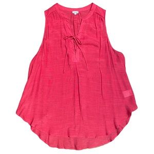 KISMET SLEEVELESS FRONT LACE-UP TOP PINK SIZE XL